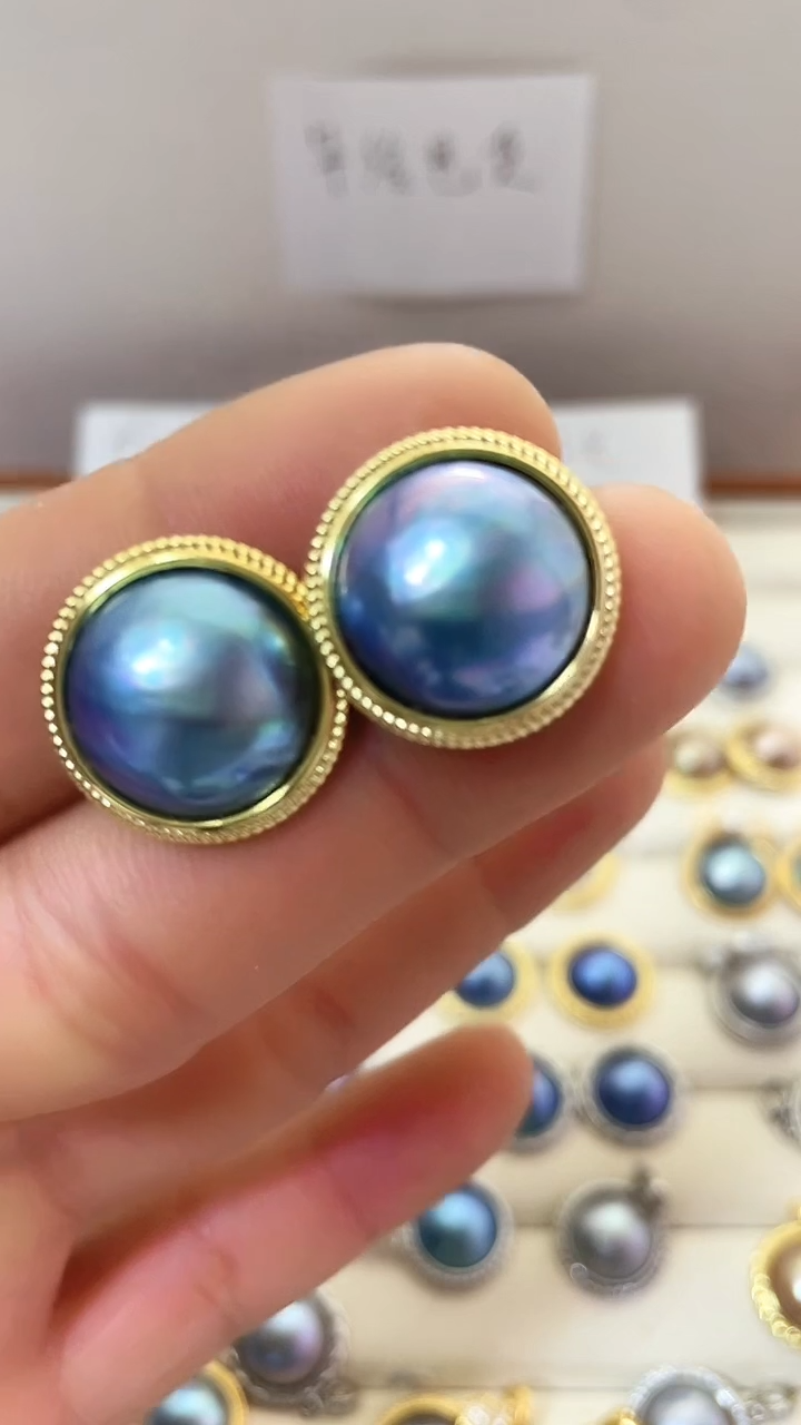 耳饰拼合珍珠（马贝珠）合金15