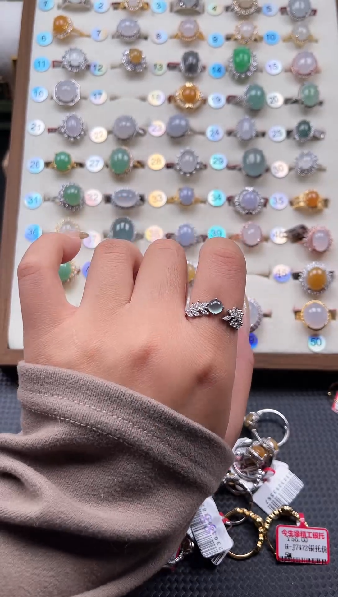 【闪购商品】翡翠戒指银S925镶嵌天然A货翡翠戒指