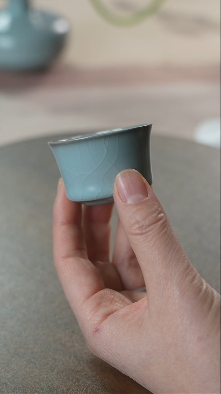 瓷陶人三叔青玉杯