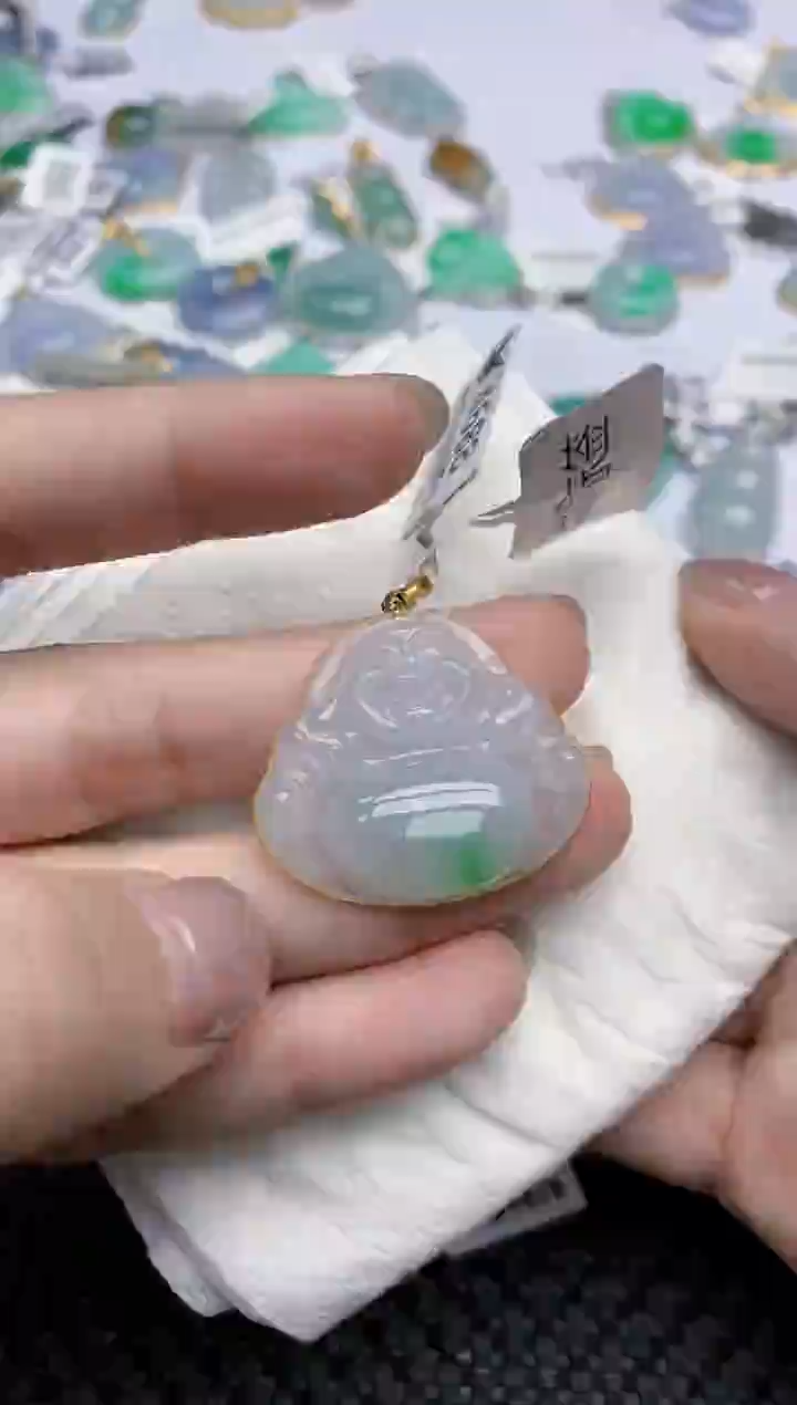 【闪购商品】翡翠颈饰18K金镶嵌天然翡翠A货