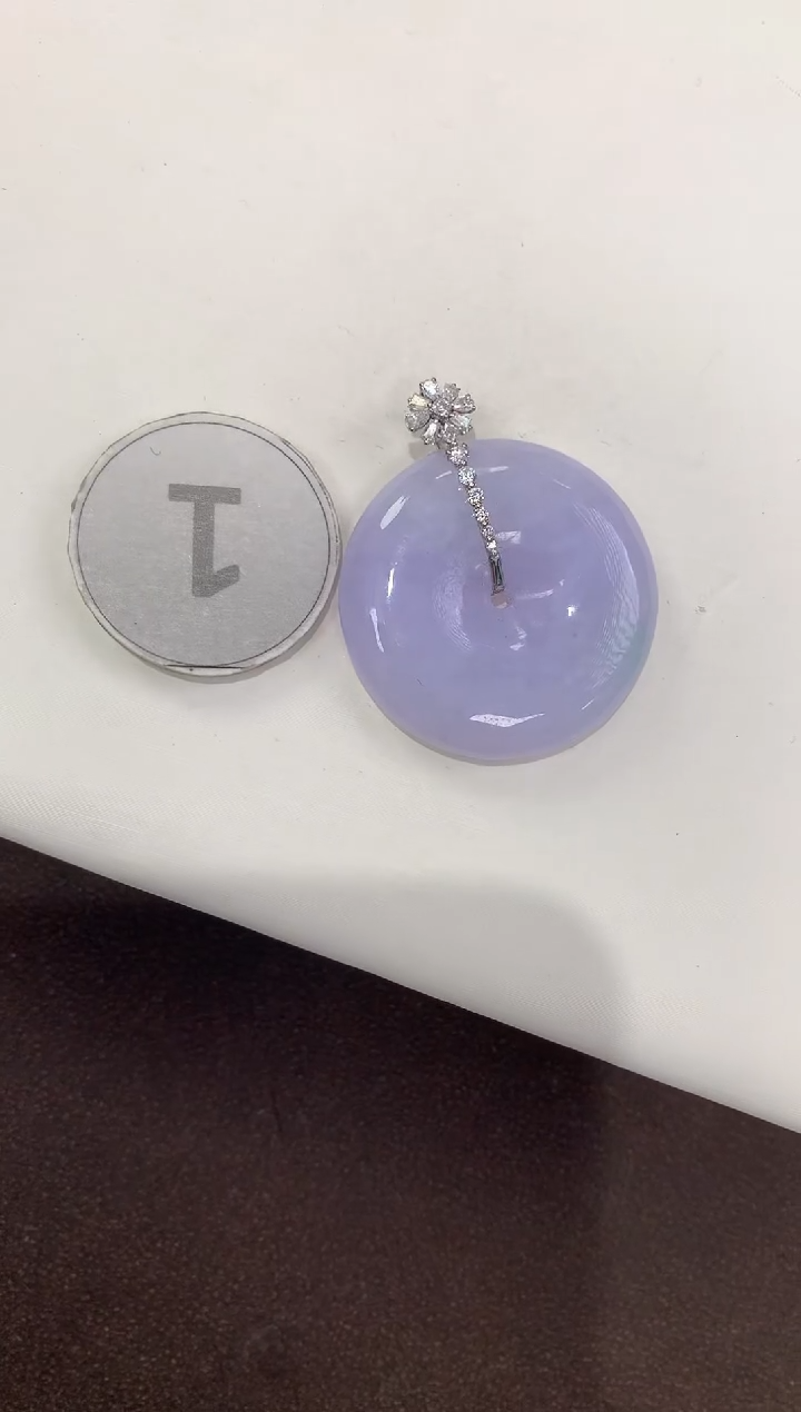 颈饰18K金镶嵌翡翠天然缅甸A货翡翠