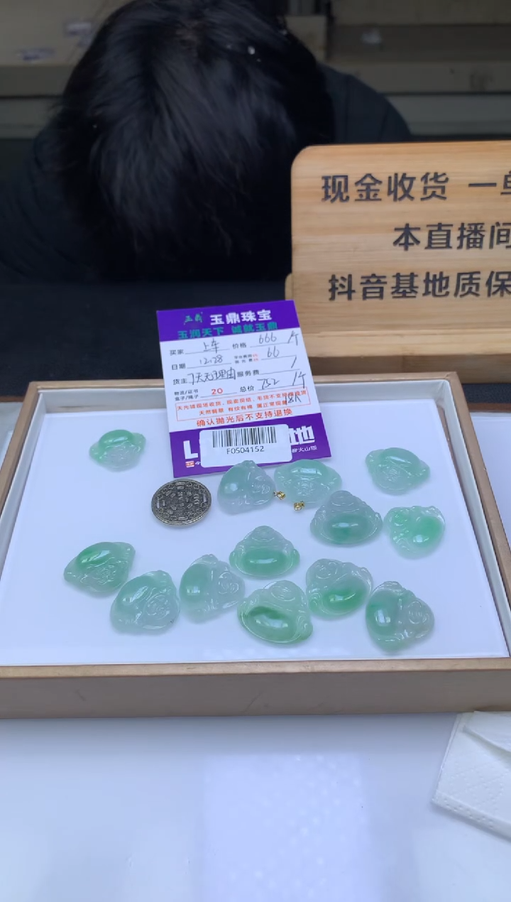 吊坠(不含链)18K金镶嵌翡翠多样性发其一 - F0504152