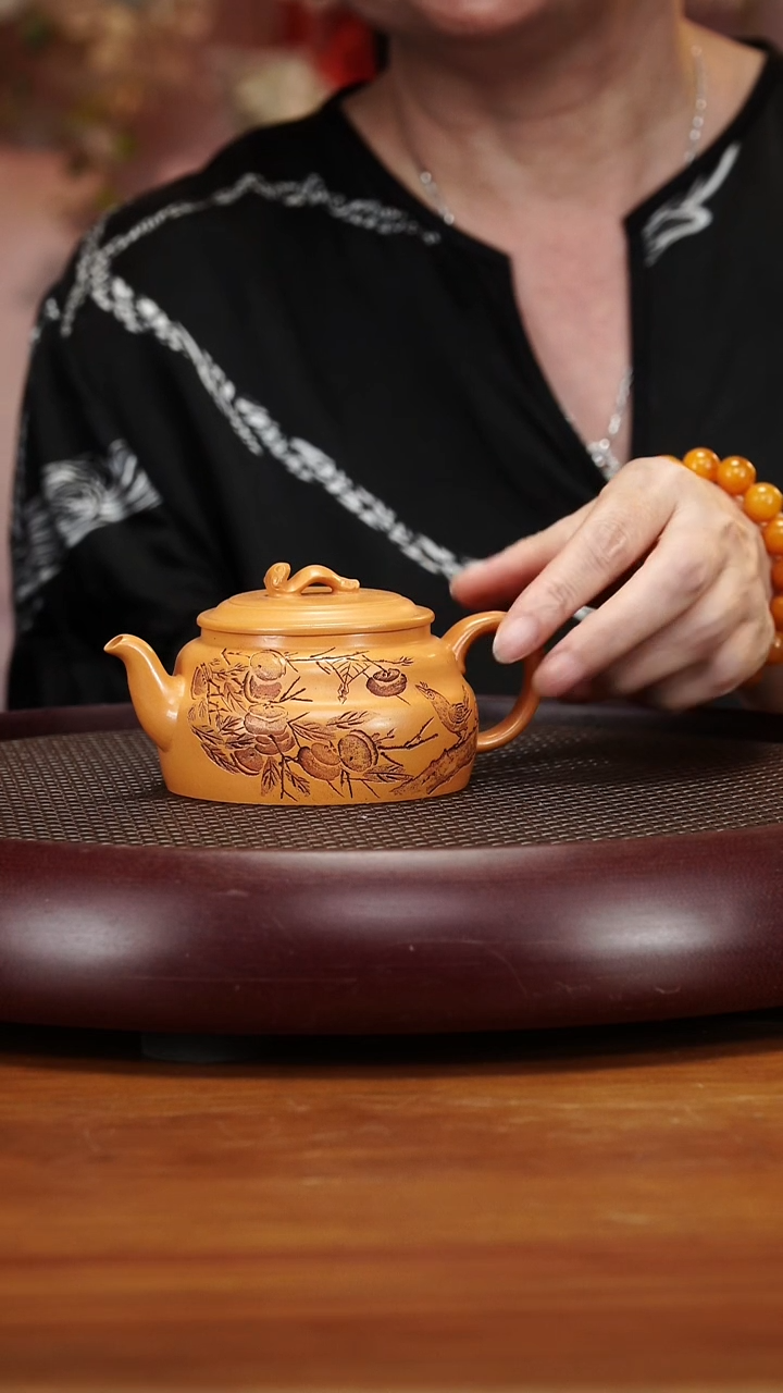 茶壶紫砂113ZXJ事事如意 琥珀金砂240cc
