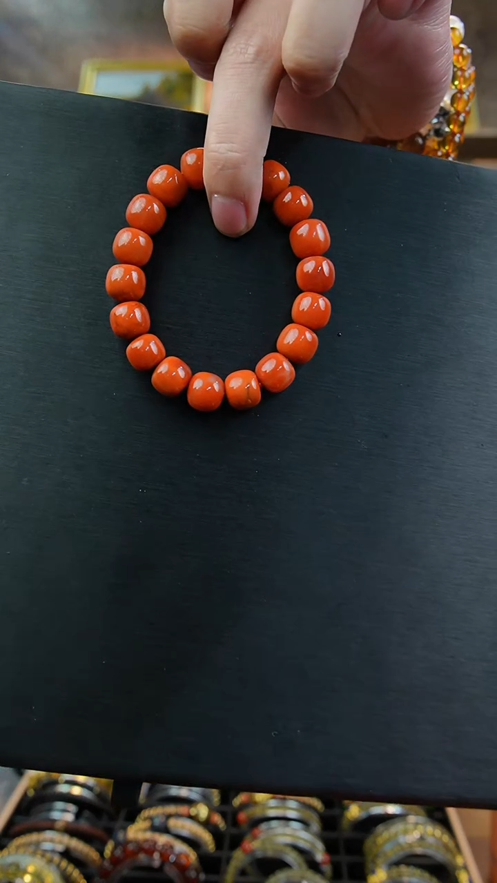 【闪购商品】南红玛瑙手串未镶嵌南红火焰纹手串12m  多样性发其一