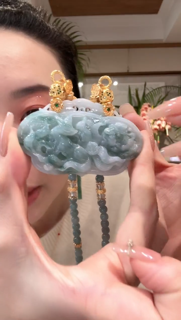 【闪购商品】翡翠颈饰银S925镶嵌国风