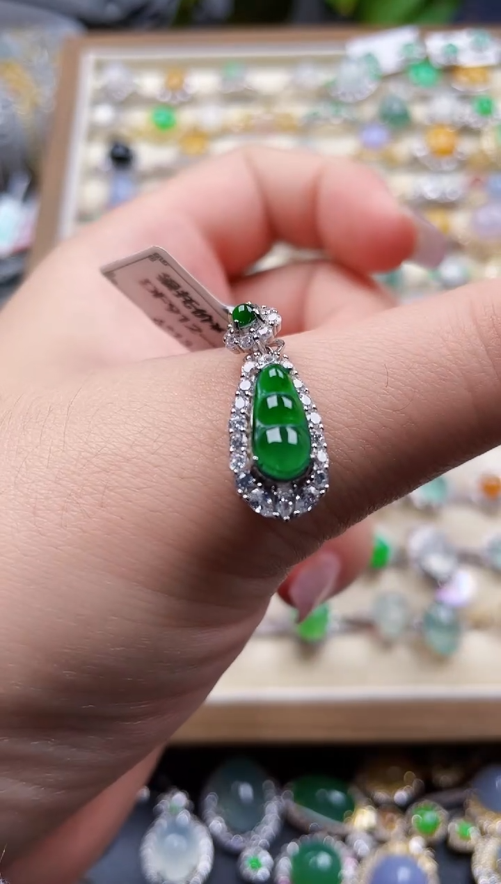 颈饰银S925镶嵌翡翠193