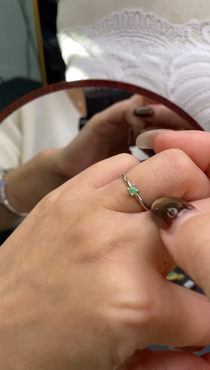 颈饰银S925镶嵌翡翠净货14533