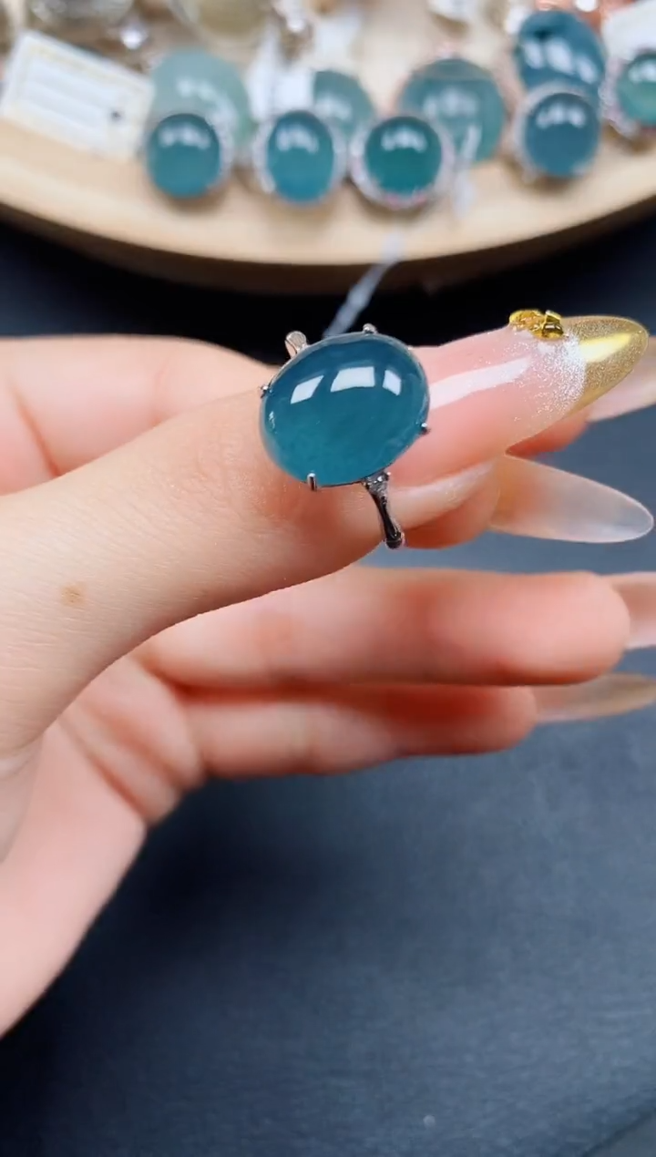 【闪购商品】翡翠戒指银S925镶嵌翡翠