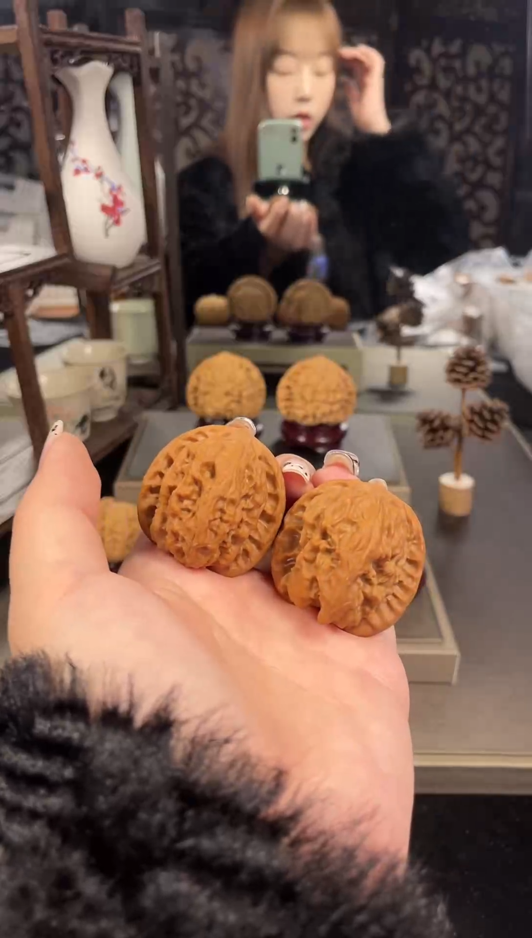 【闪购商品】文玩核桃把件野狼38尺-6