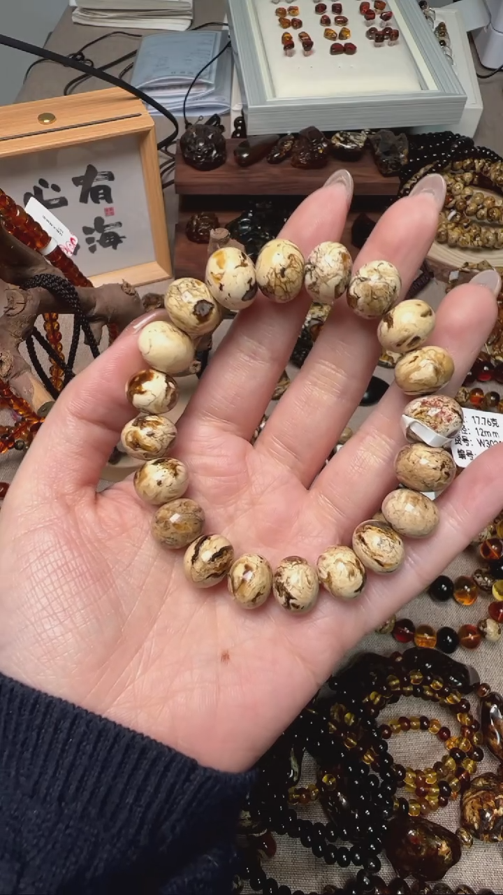 【闪购商品】琥珀手链未镶嵌抚顺琥珀12mm