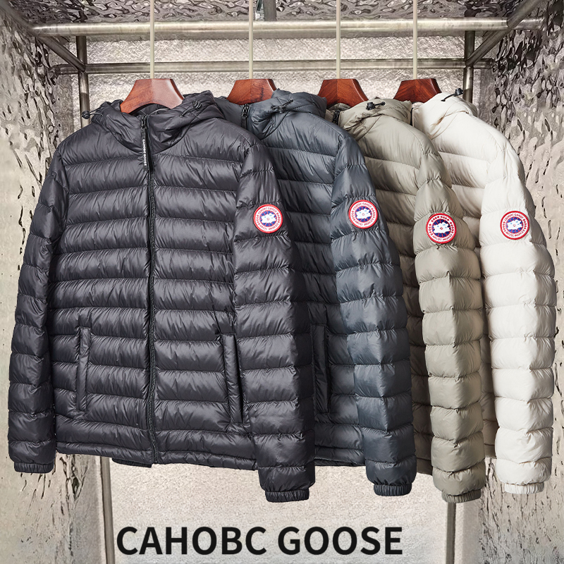 cahobc goose轻薄羽绒服男女同款秋冬轻便外出服短款白鸭绒连帽