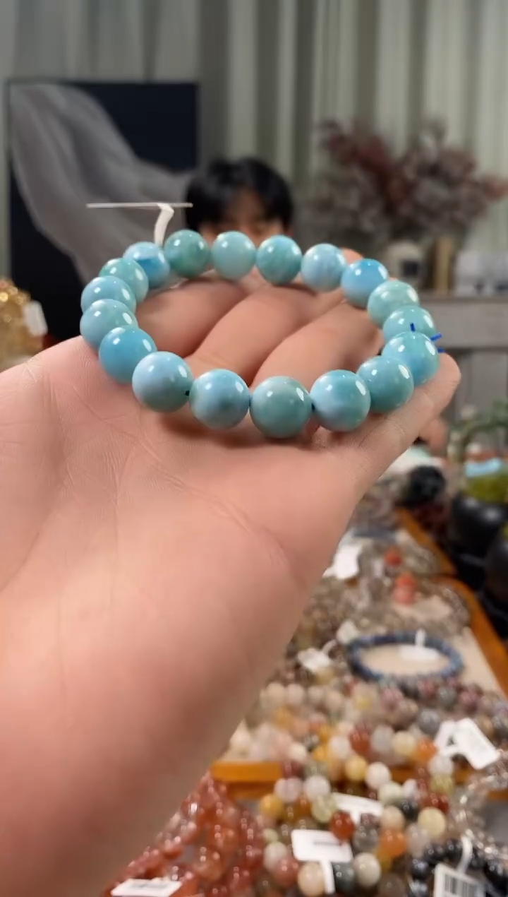 未镶嵌针钠钙石（海纹石）手链海文石