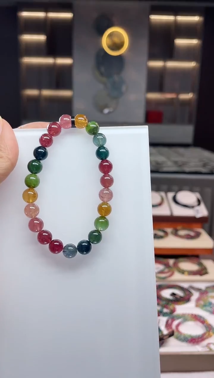 未镶嵌老矿碧玺单圈手串8mm+碧玺（多样性发一条）Q