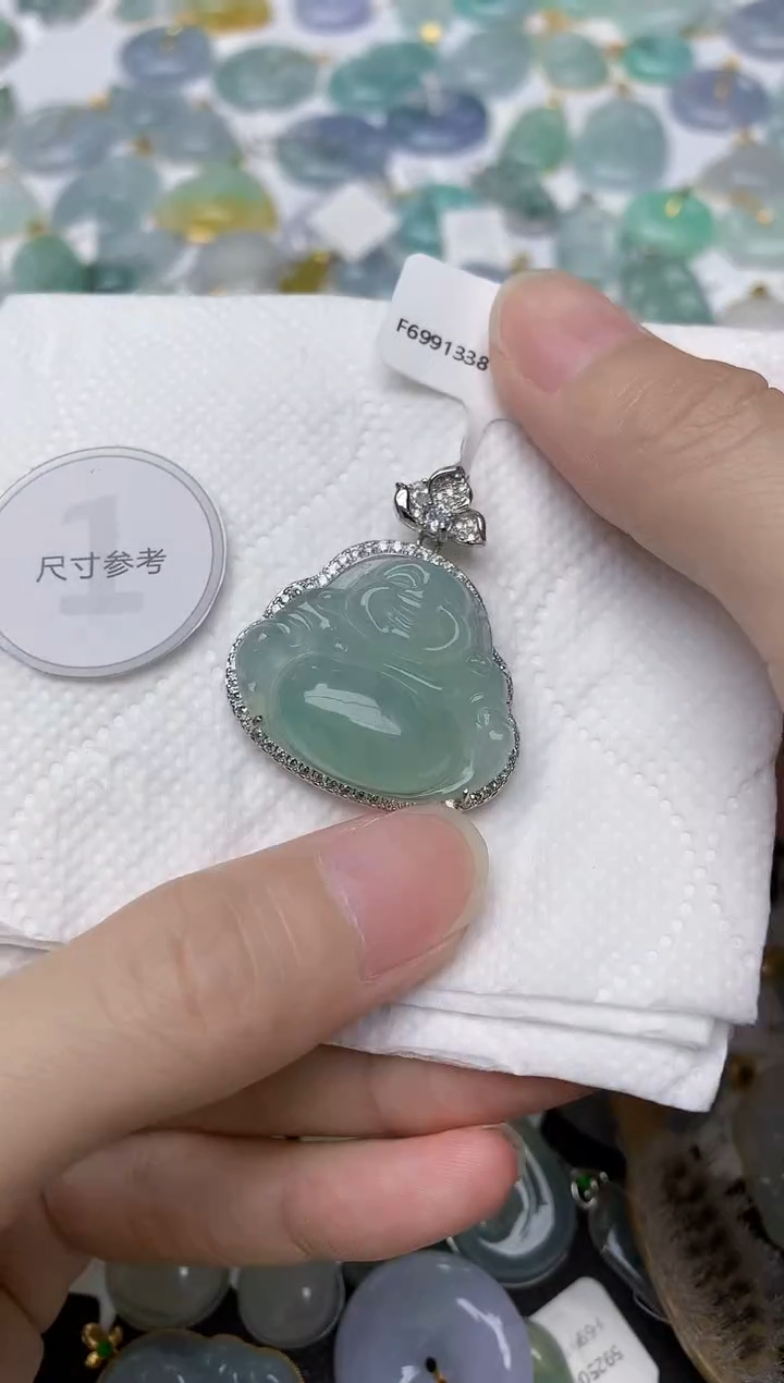 翡翠银S925镶嵌颈饰天然A货翡翠