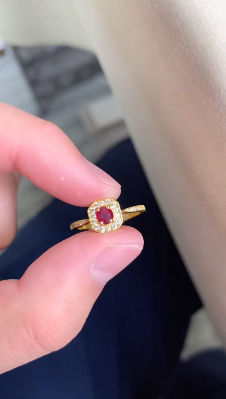 【闪购商品】红宝石戒指银S925镶嵌戒指