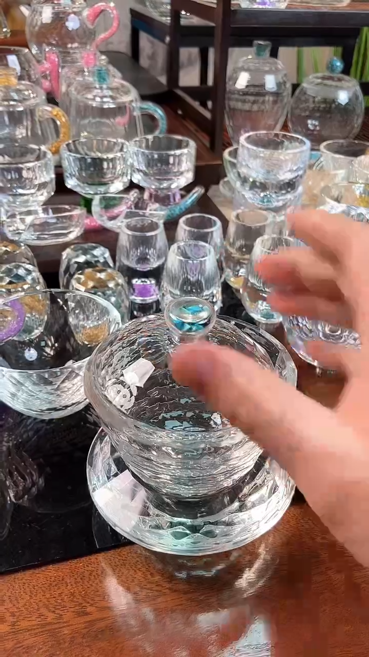 【闪购商品】玺宴新款水晶盖碗绿松石