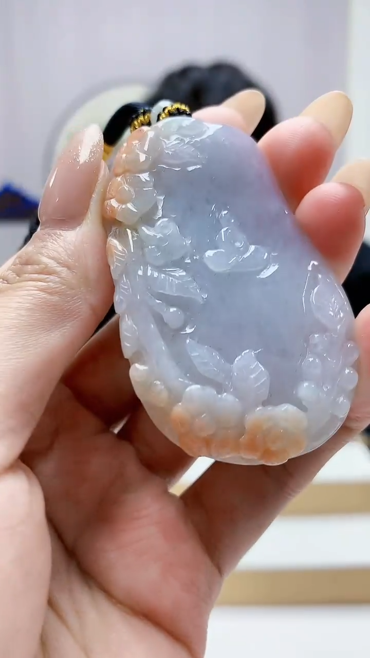 未镶嵌定制翡翠5060MM-毛货挂件100