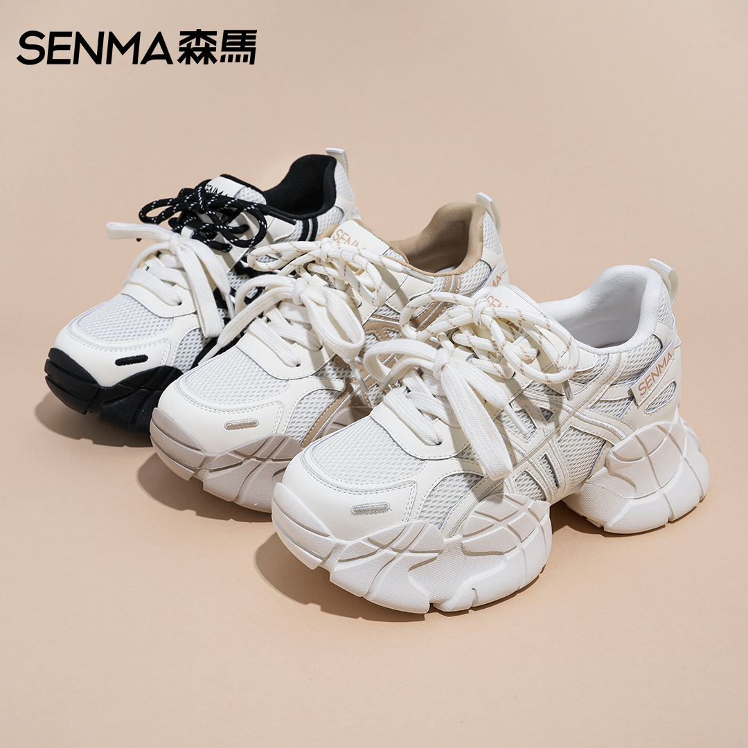 SENMA/森马增高9cm老爹鞋女2025秋冬新款时尚厚底休闲小个子女鞋