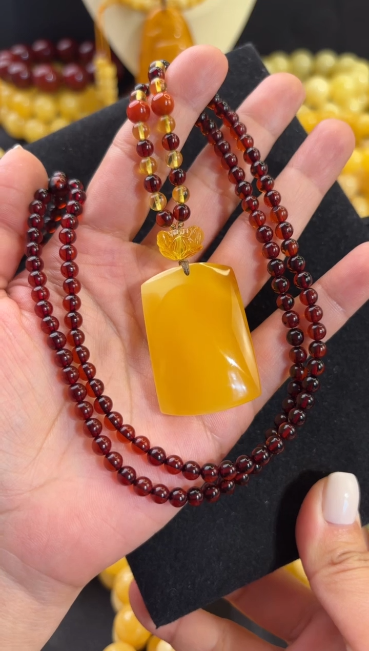 【闪购商品】蜜蜡颈饰未镶嵌开播福利平安无事牌套链