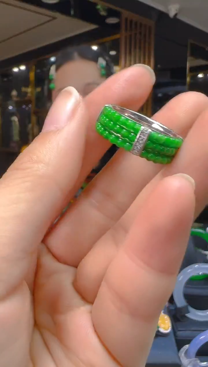 银S925镶嵌戒指翡翠060(多样性发货发其一)