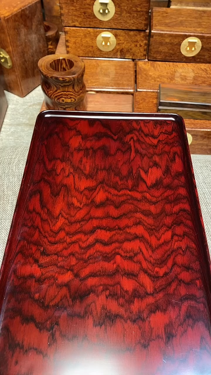 【闪购商品】红酸枝木类木艺茶盘