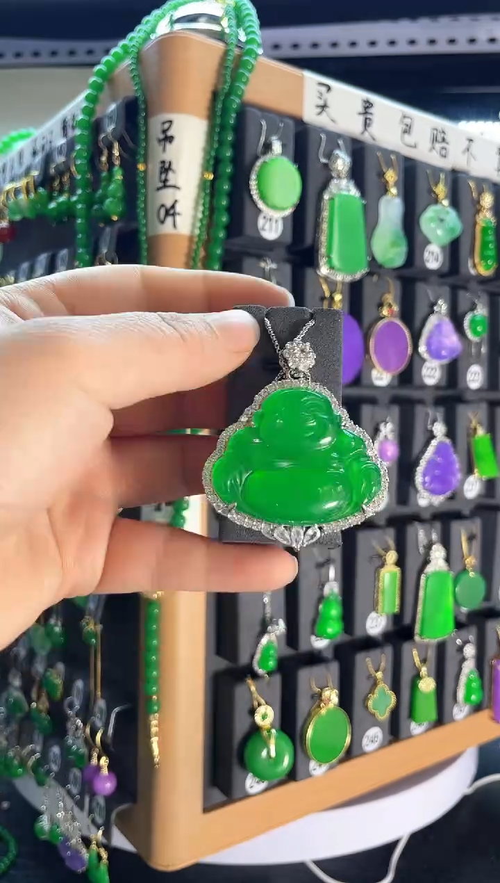 【闪购商品】翡翠耳饰银S925镶嵌老241...