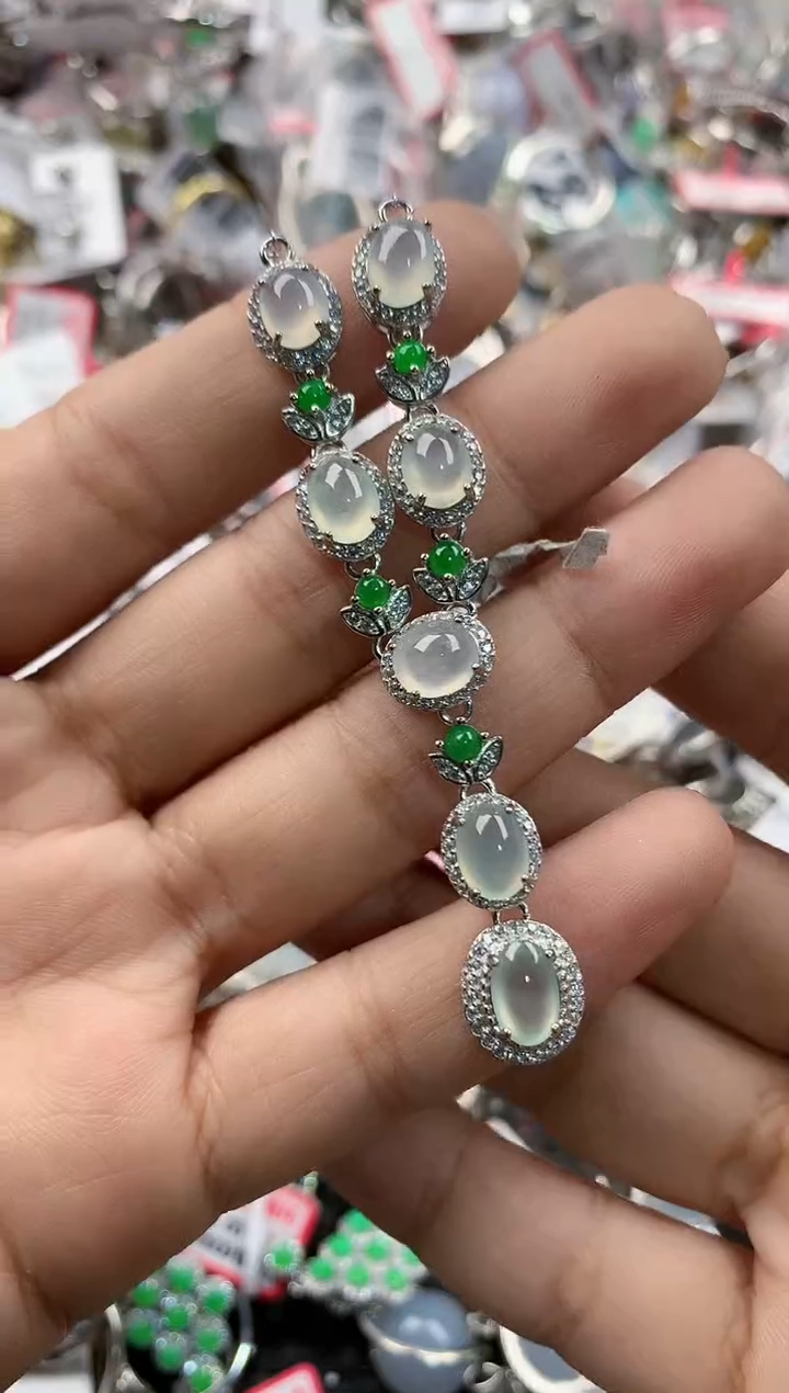 银S925镶嵌戒指翡翠999              7