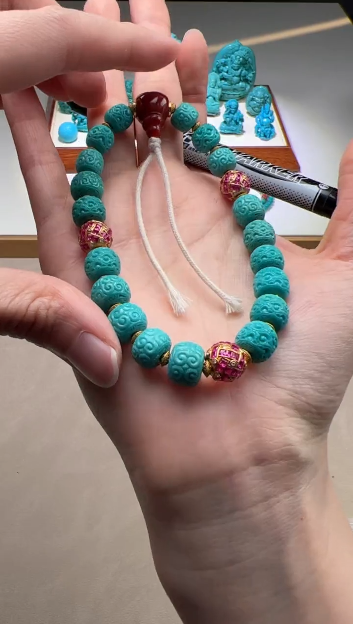 【闪购商品】绿松石手串手串18K金镶嵌手串手串