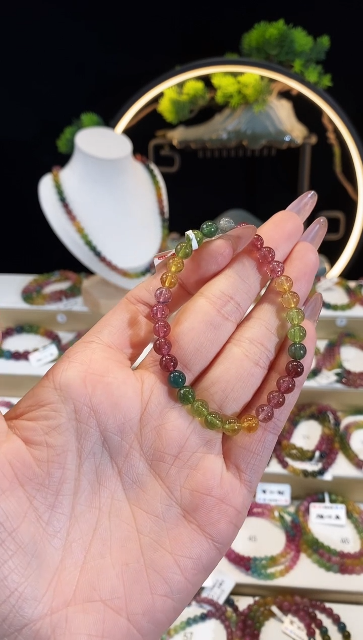 【闪购商品】碧玺手链未镶嵌 G2376素圈颜色微差