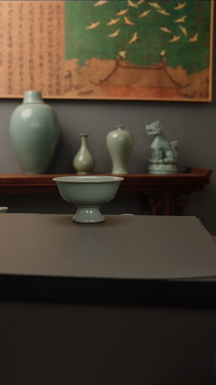 【闪购商品】杯仿古釉原矿  高足杯