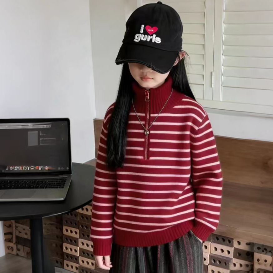 【不起球】韩国绒儿童毛衣2025秋冬新软糯加厚保暖中大童针织衫