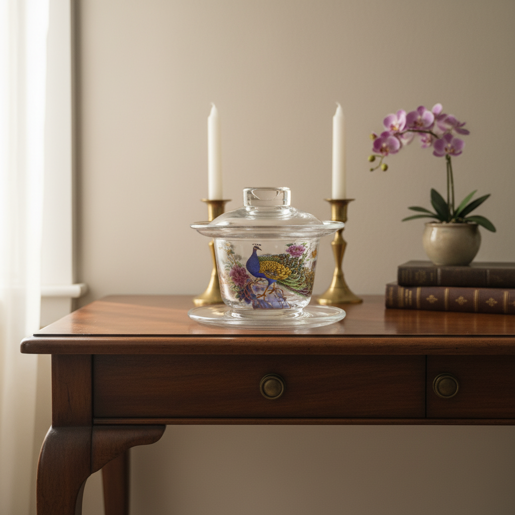 孔雀三才盖碗 3239