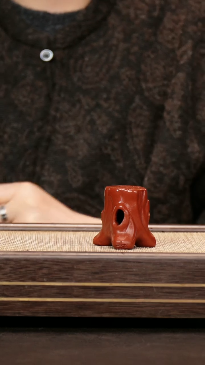 茶壶紫砂茶宠 树桩盖置