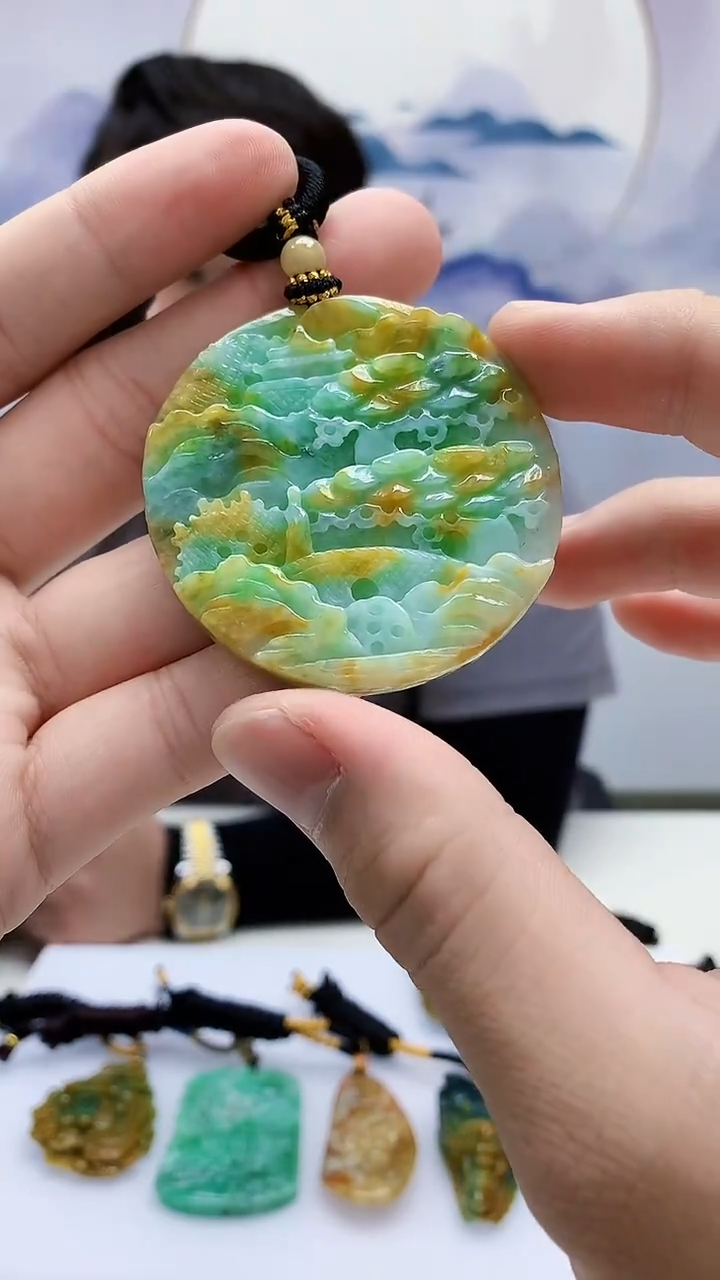 未镶嵌定制翡翠5060bb-毛货挂件17