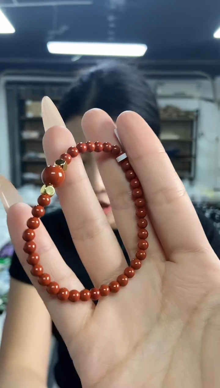 南红玛瑙手串未镶嵌多样性发其一颜色微差