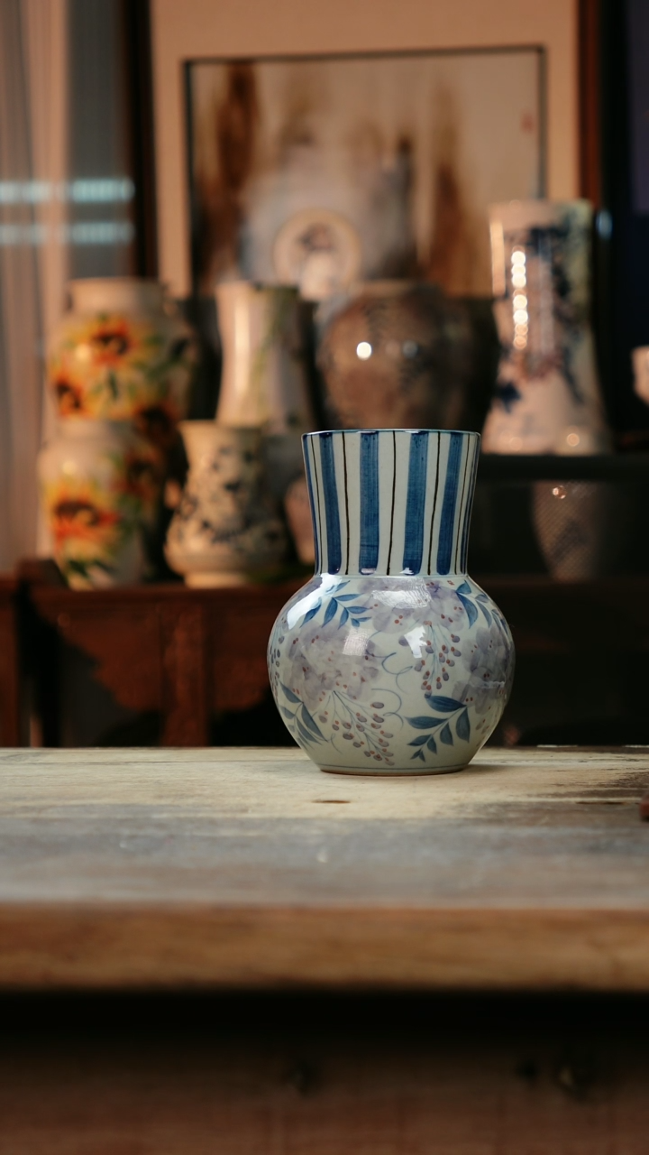 【闪购商品】瓷片景德镇纯手工釉下彩精品花瓶