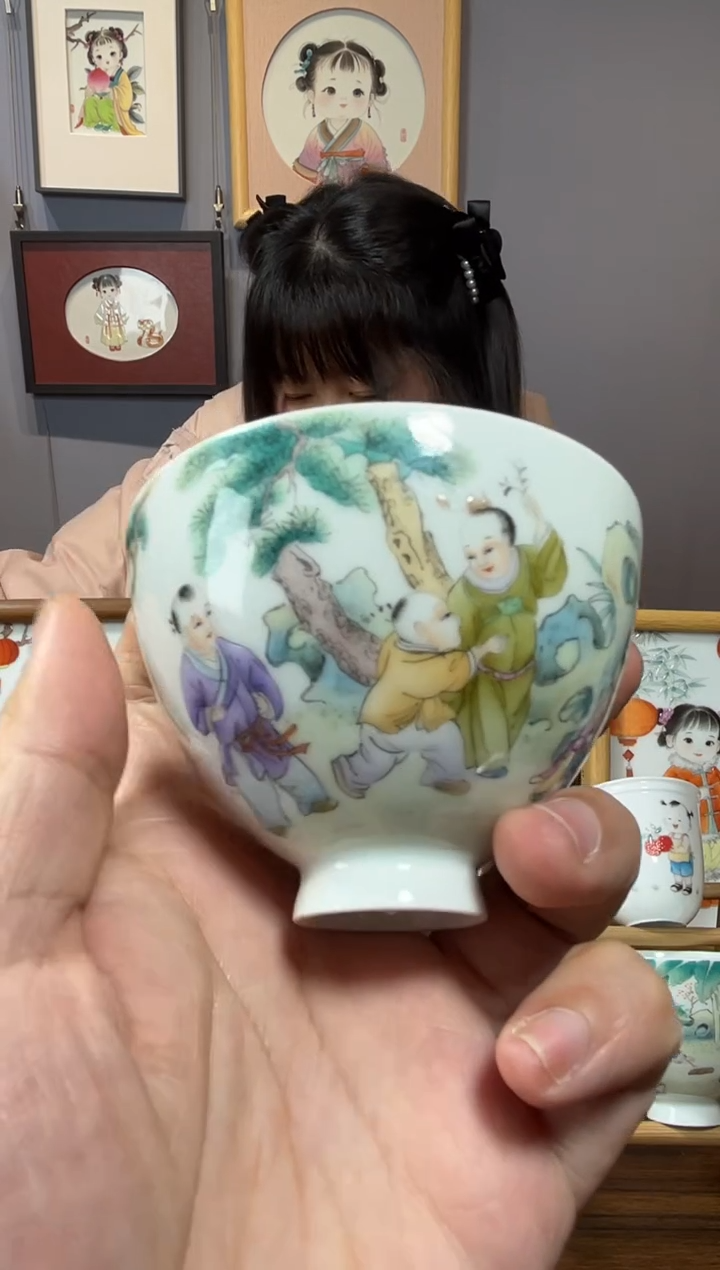 景德镇手绘珐琅彩童趣