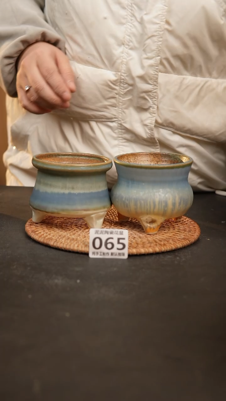 【闪购商品】瓷片065泥泥手工花盆口8