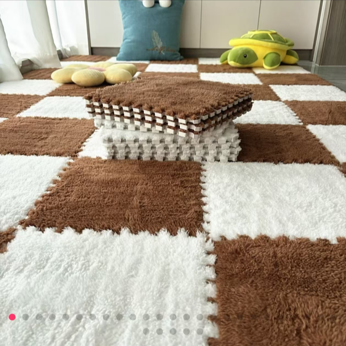 （BB6）床边地毯卧室少女房间主卧全铺防摔毛绒拼接泡沫地垫家用