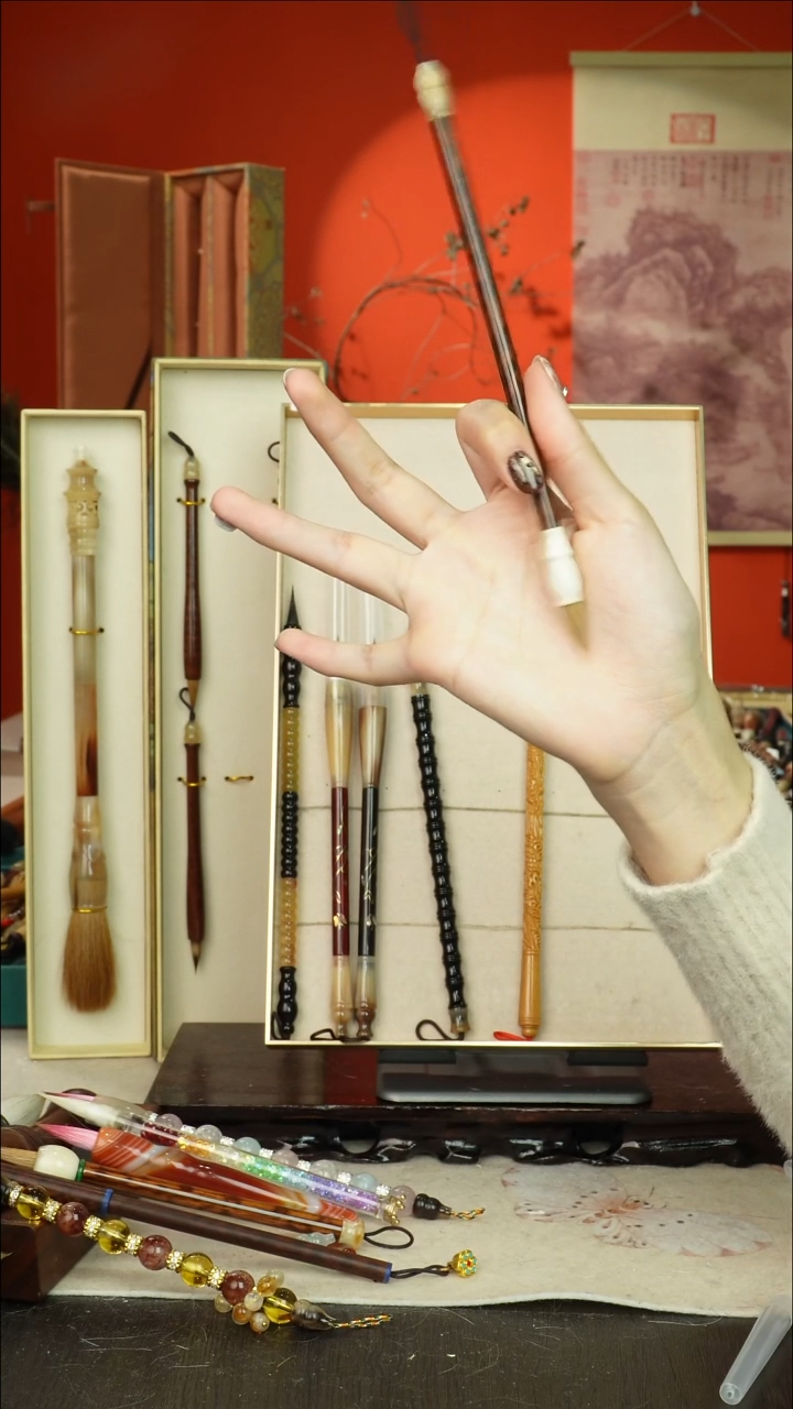 162号闪孤品高货毛笔链接 清水试笔 蘸墨不退