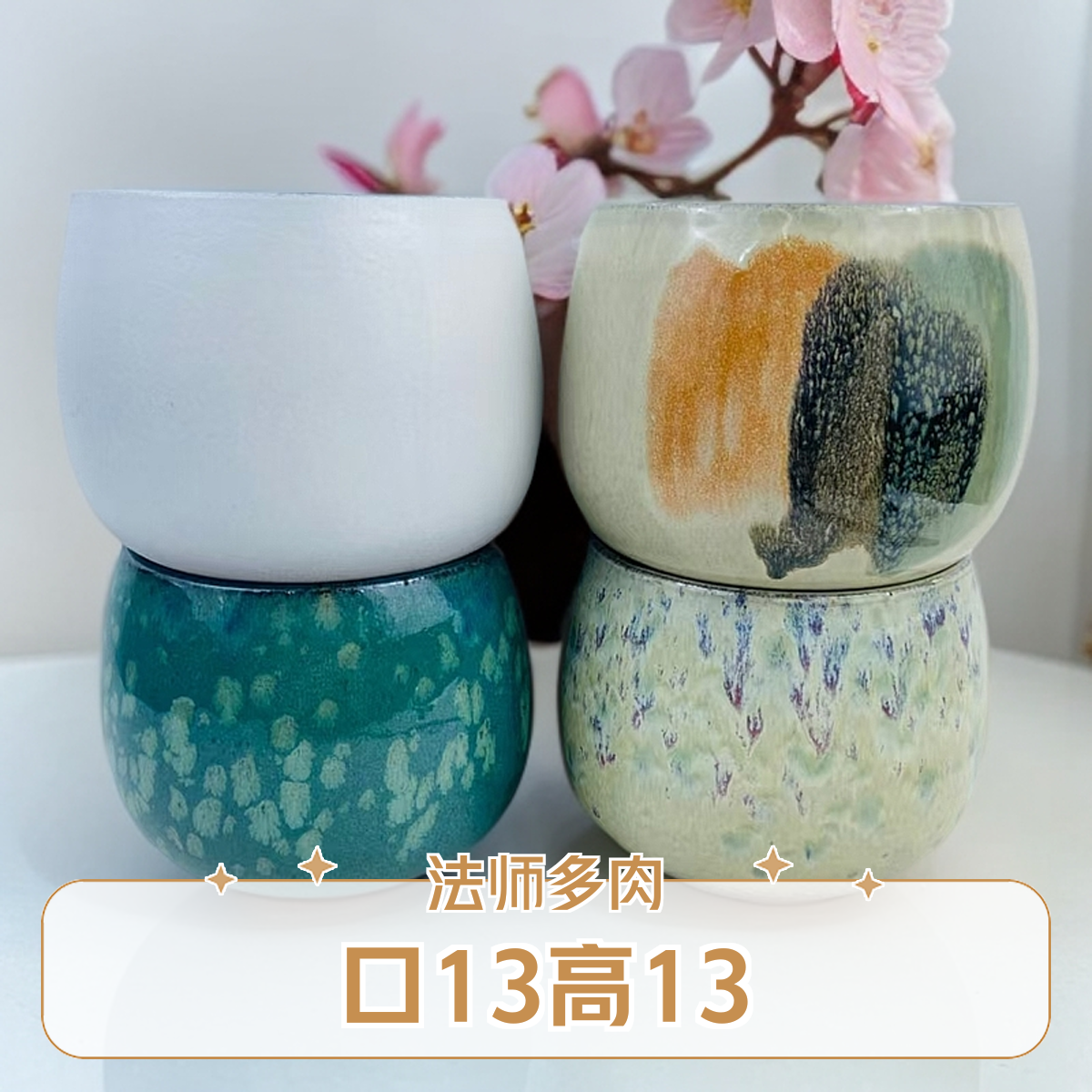 2014五彩龙蛋-老桩法师多肉植物花盆欧式透紫砂粗陶