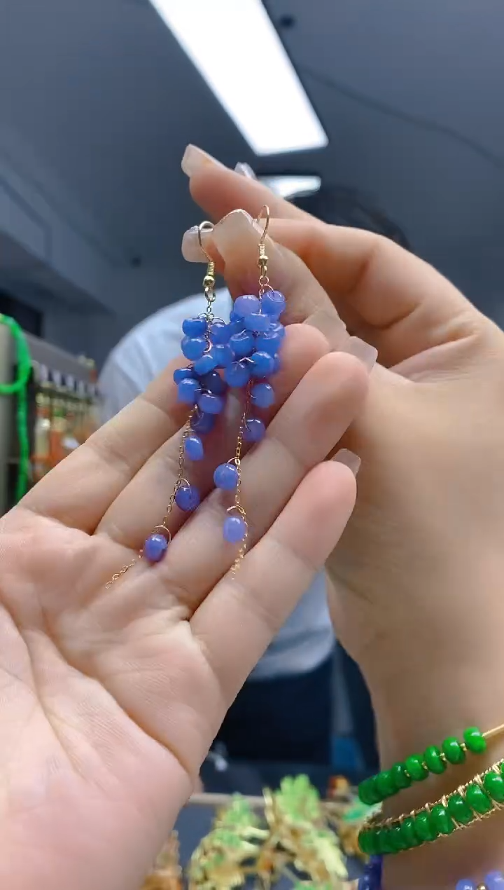 【闪购商品】翡翠耳饰合金420翡翠耳钩