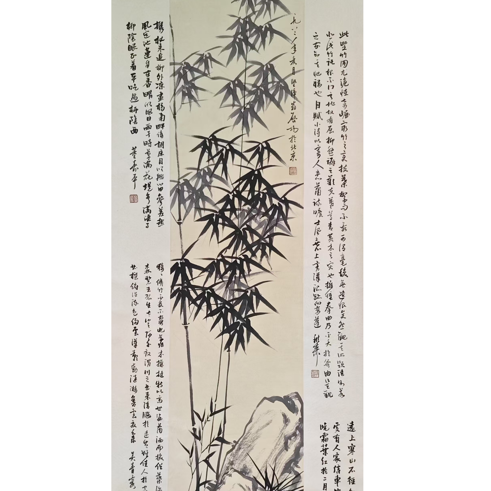 启老款 墨竹立轴 138×68