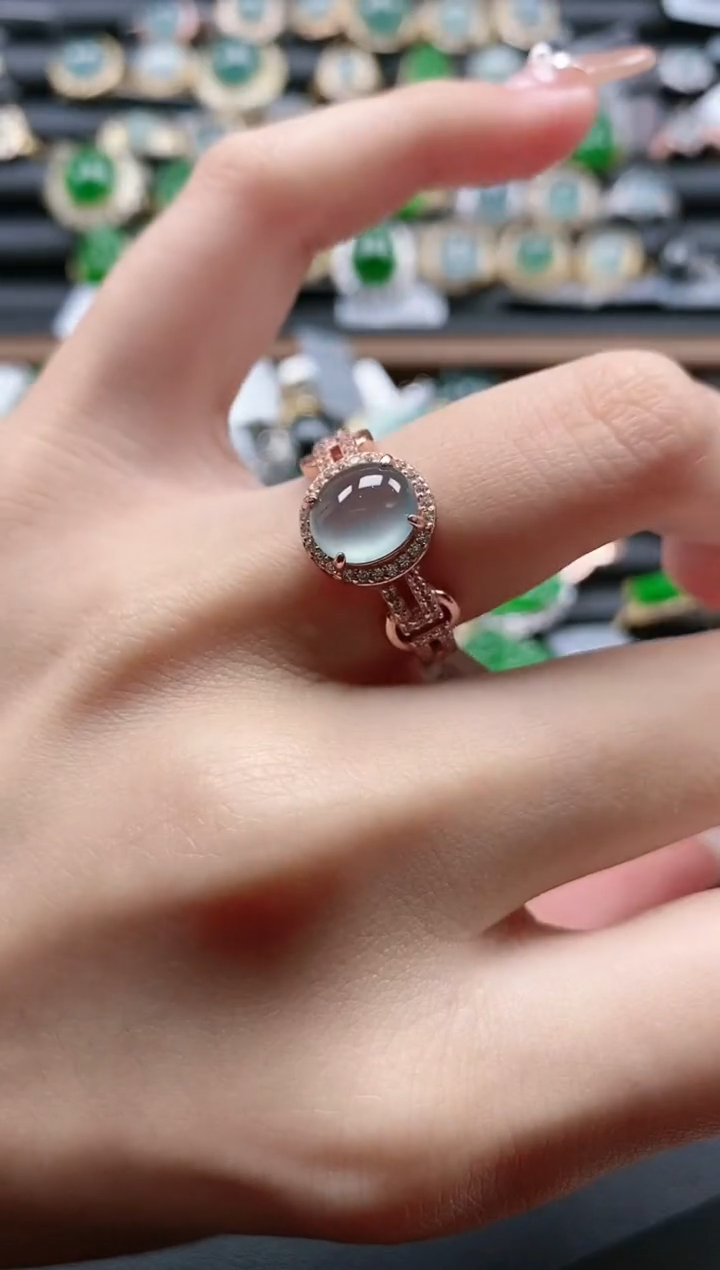 【闪购商品】翡翠戒指银S925镶嵌51511