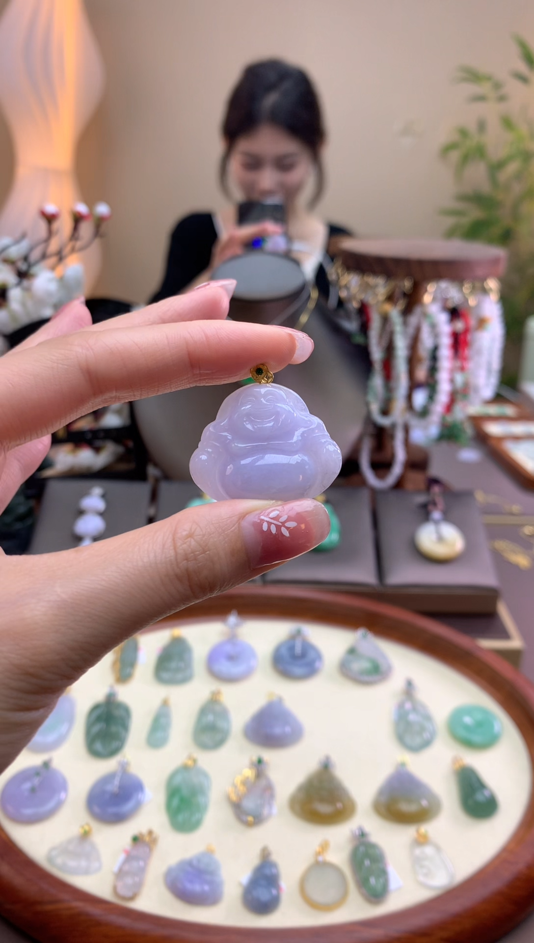 【闪购商品】翡翠18K金镶嵌颈饰佛公