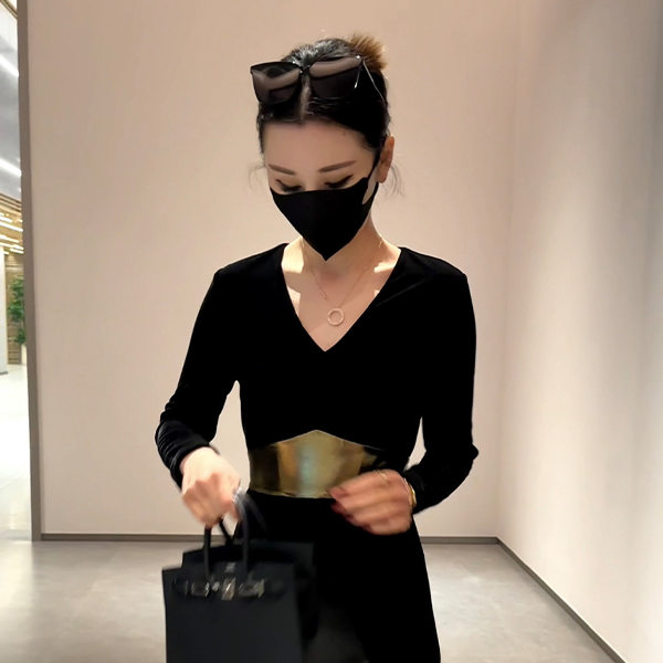 LUXURYMEMO【刘熊熊】2023秋冬新款轻奢时尚名媛气质连体裤
