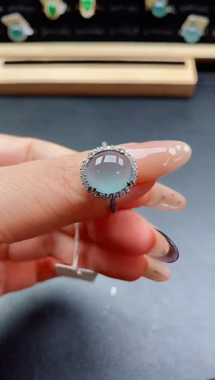 银S925镶嵌戒指翡翠1