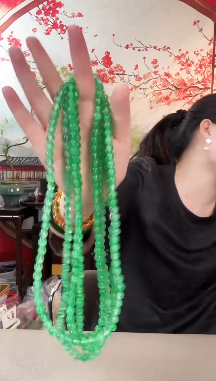 喆聖推荐款绿色圆珠项链