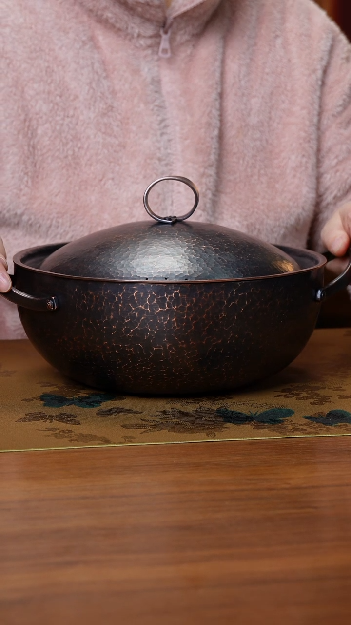 纯铜紫铜锅 煮炖超好用