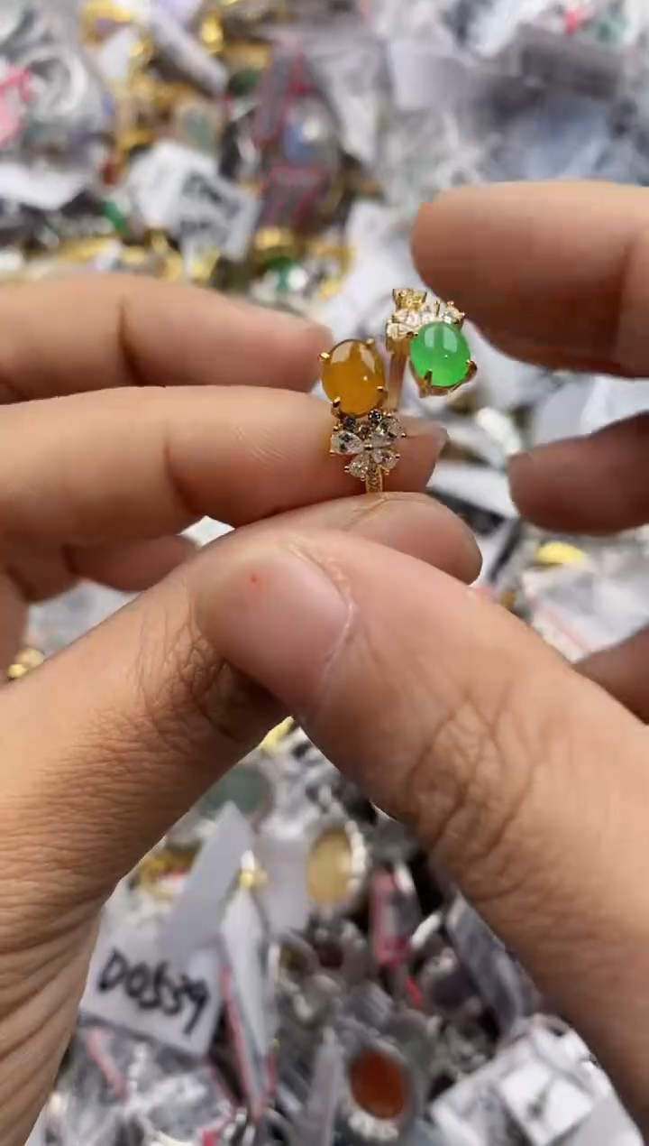 银S925镶嵌戒指翡翠2222---1